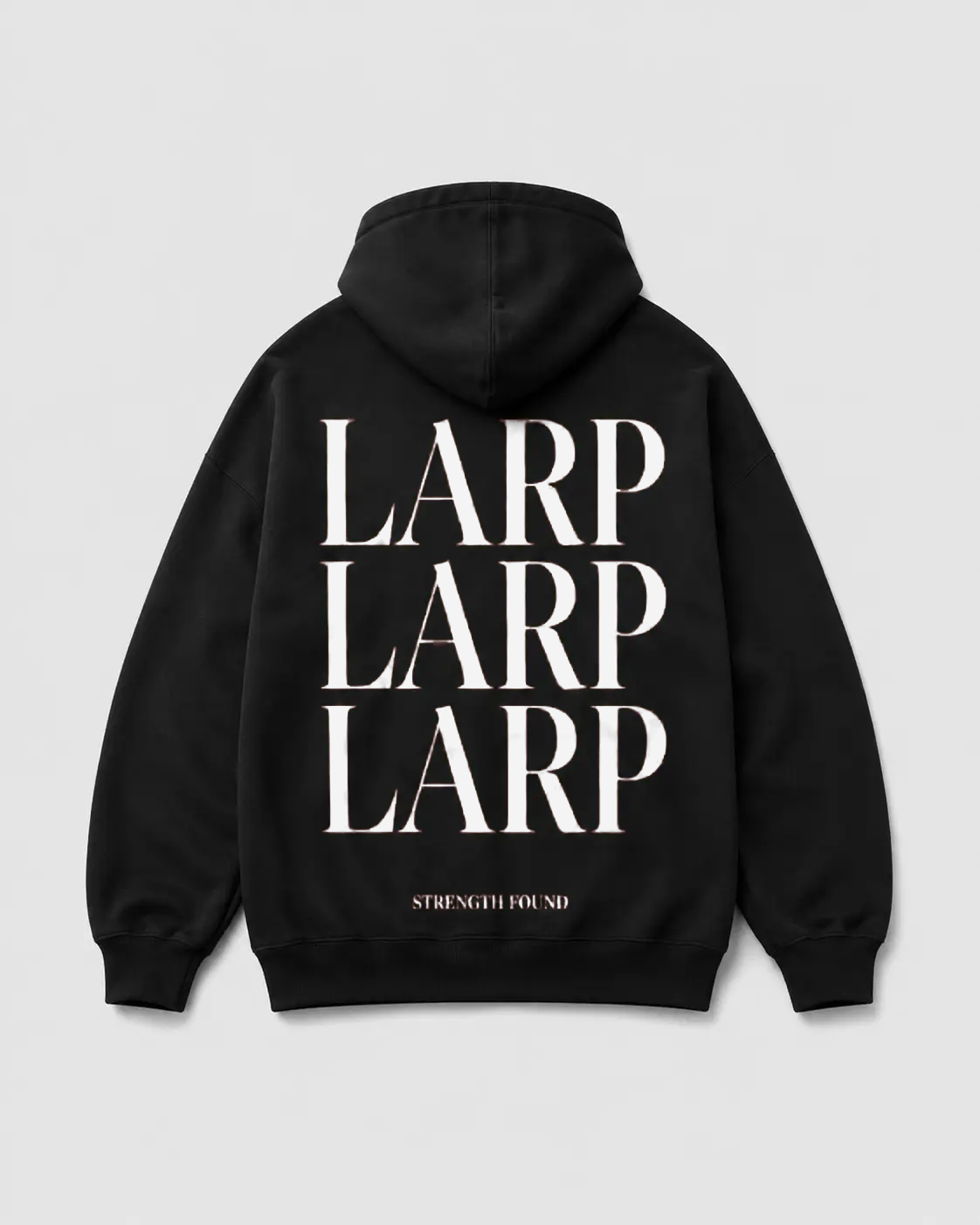 LARP Angel Hoodie — Black · White back view