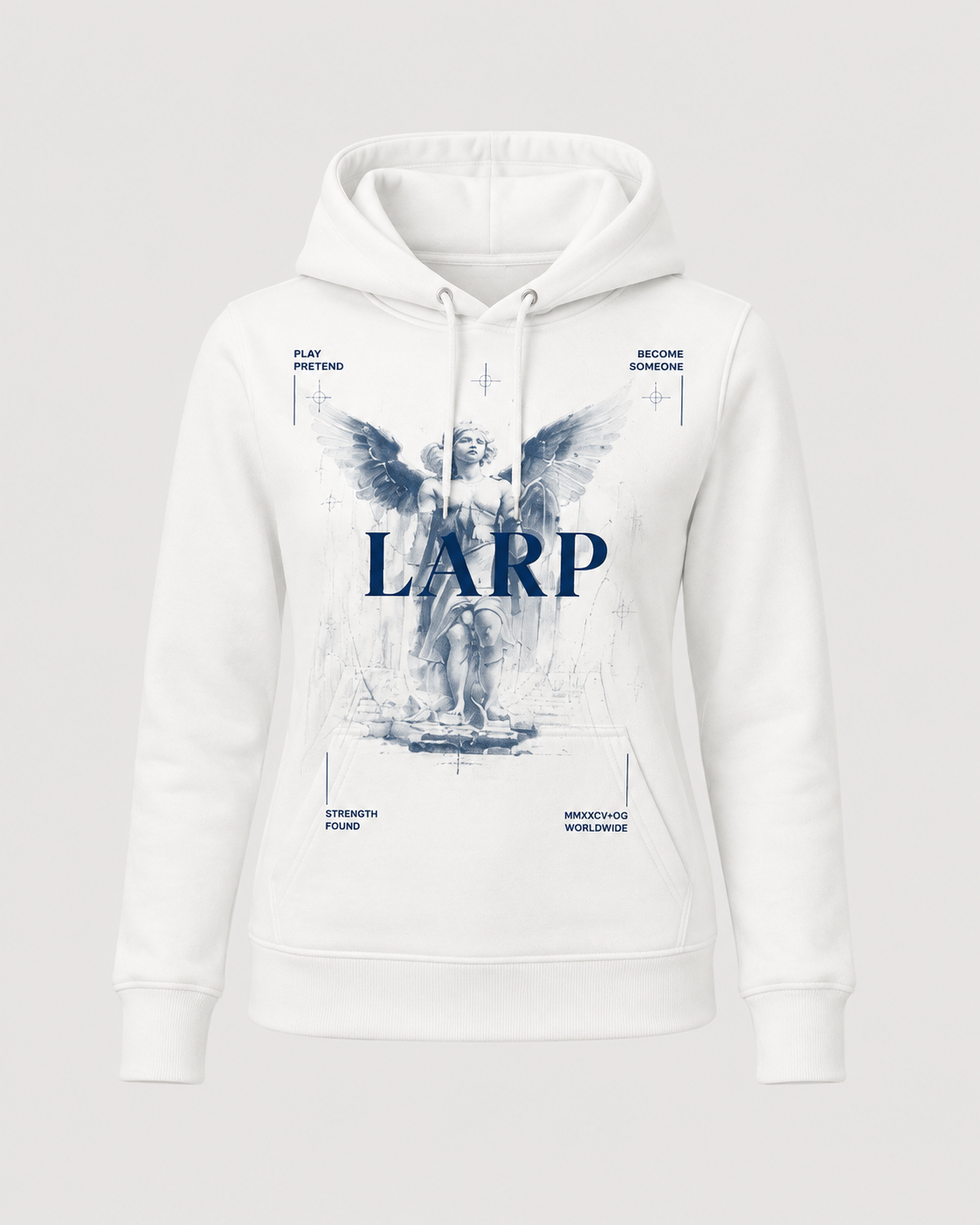 Women's LARP Tracksuit Set — White · Navy — LARP Strength Found