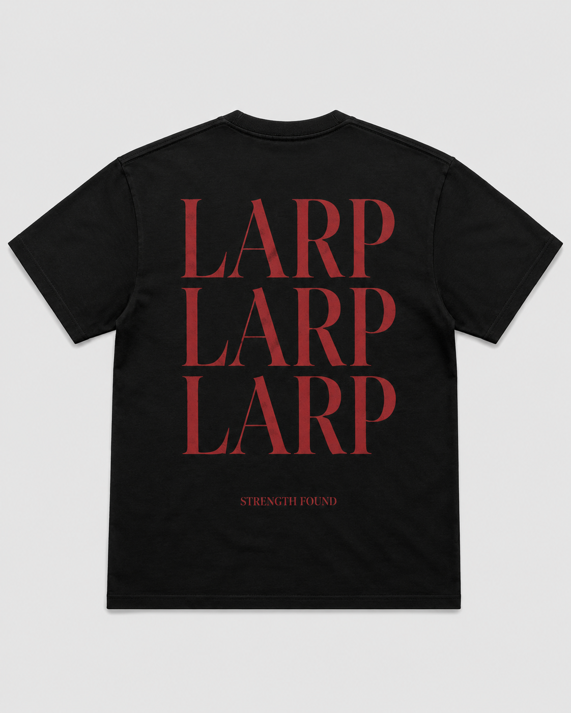 LARP Angel Tee — Black · Red back view