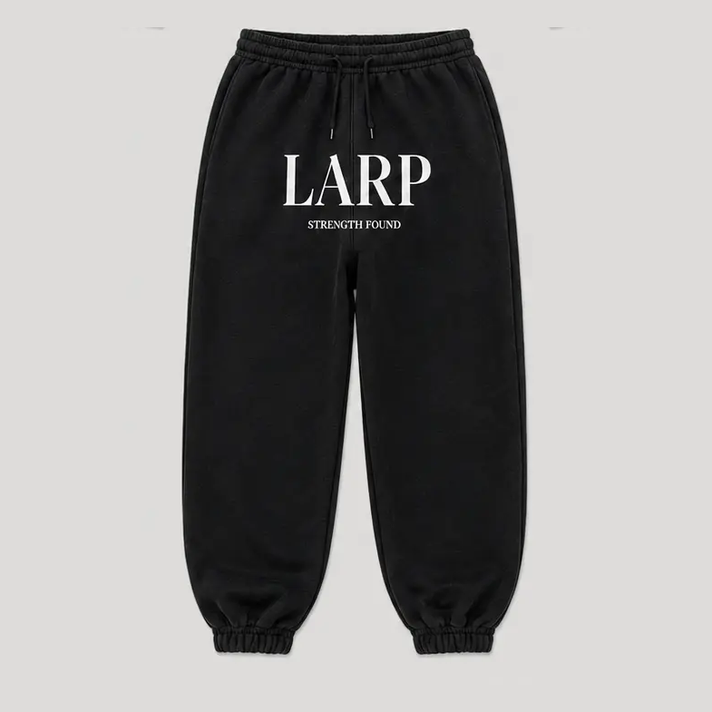 LARP Sweatpants — Black · White — LARP Strength Found