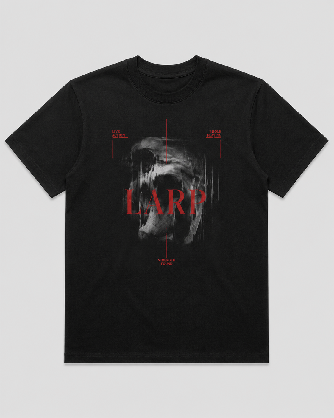 LARP Angel Tee — Black · Red — LARP Strength Found