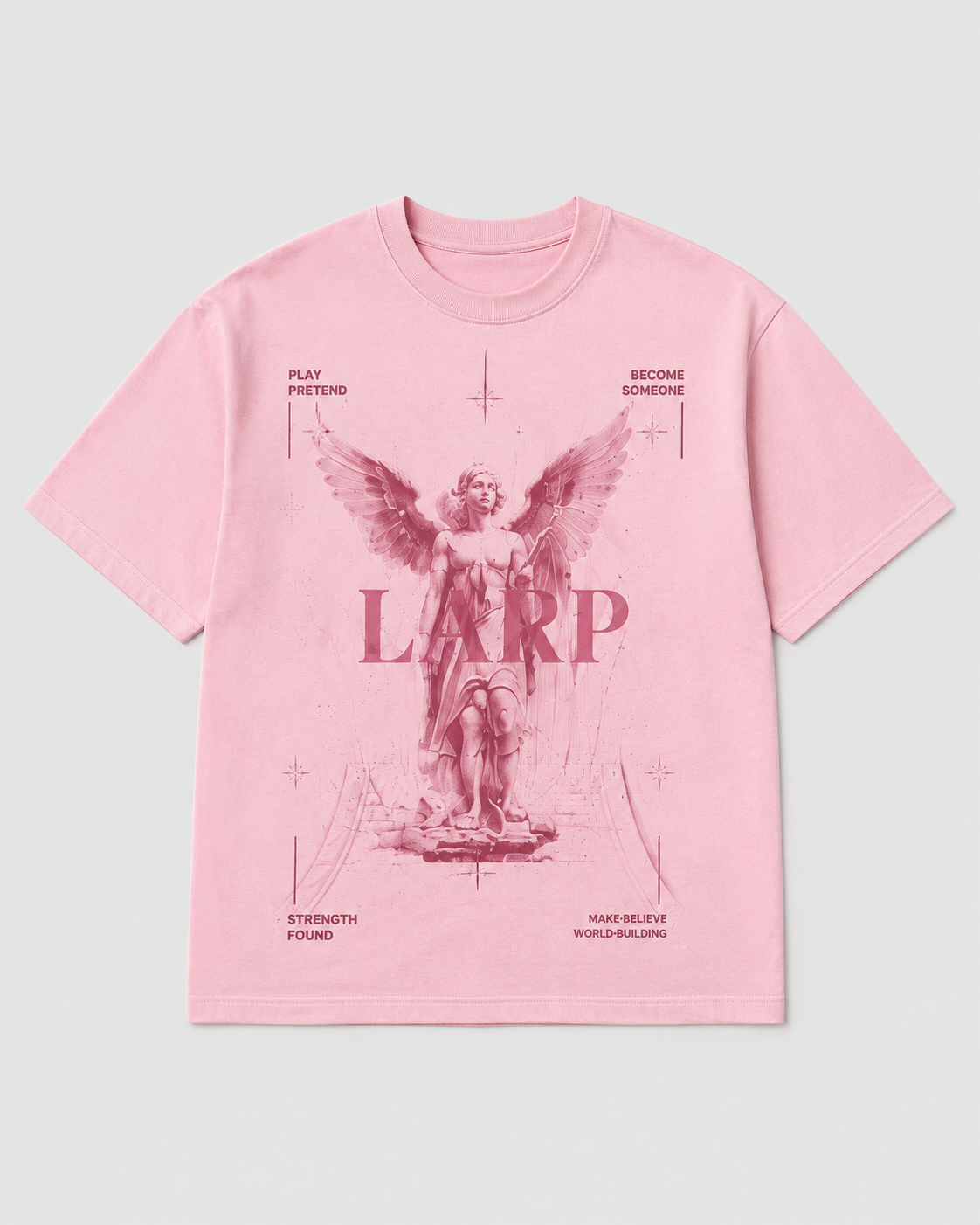 LARP Angel Tee — Pink · Pink — LARP Strength Found