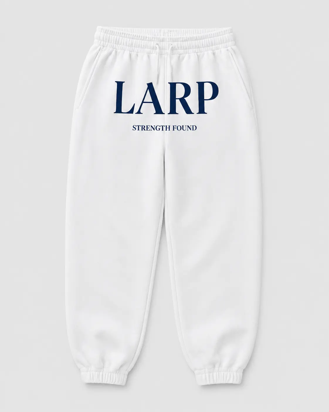 LARP Sweatpants — White · Navy — LARP Strength Found