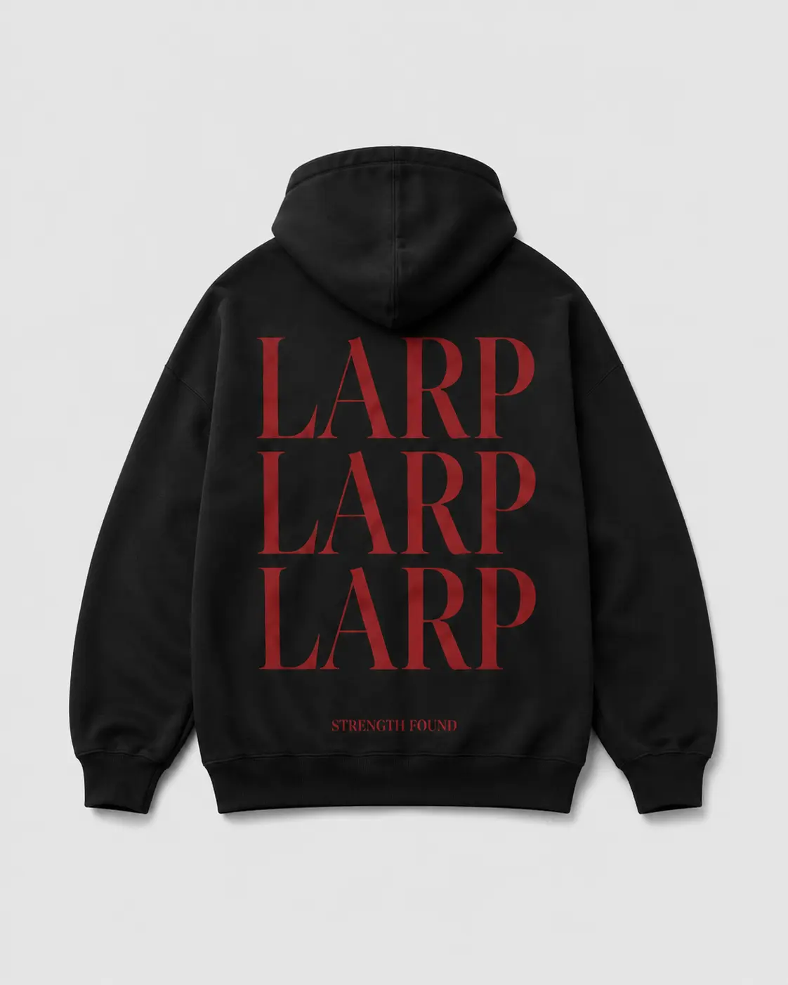 LARP Angel Hoodie — Black · Red back view